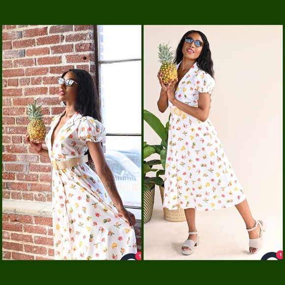 WEWOREWHAT- Bella Midi Dress W/Out Belt (NWT) - Picture 6 of 12